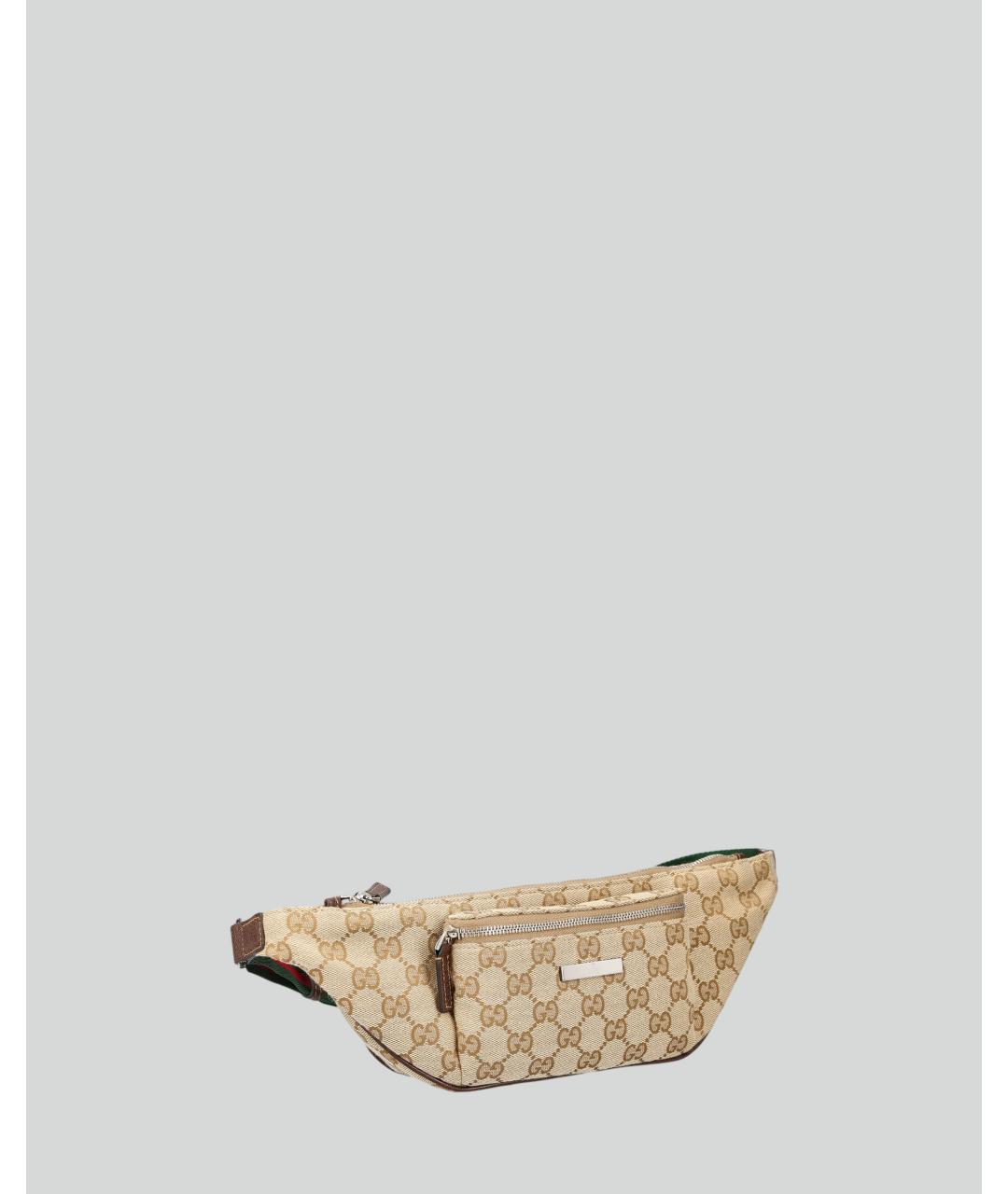 GUCCI Бежевая жаккардовая поясная сумка, фото 2