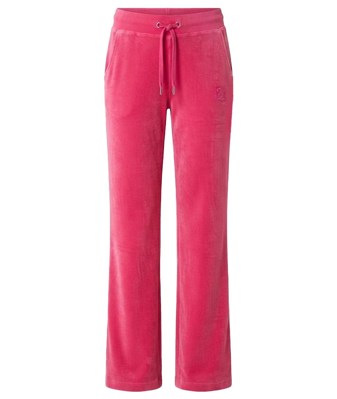 JUICY COUTURE Розовые полиэстеровые прямые брюки, фото 1