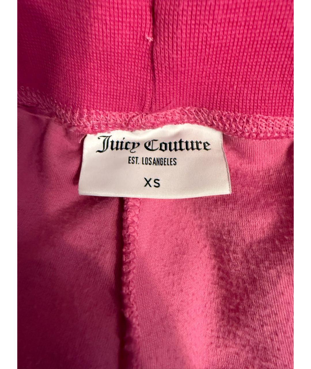 JUICY COUTURE Розовые полиэстеровые прямые брюки, фото 3