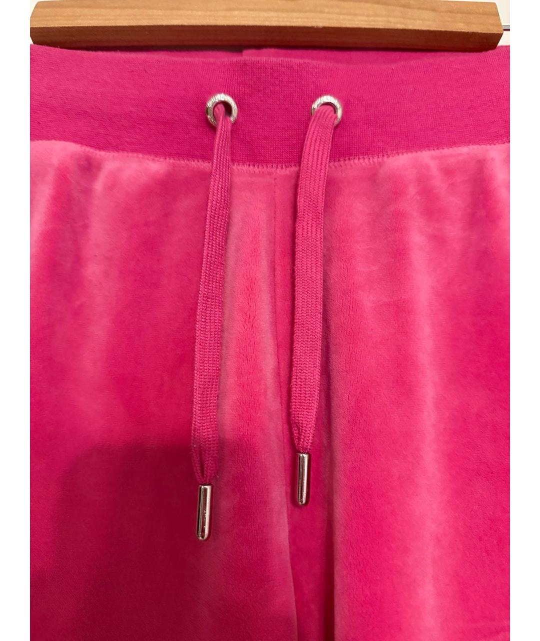 JUICY COUTURE Розовые полиэстеровые прямые брюки, фото 5