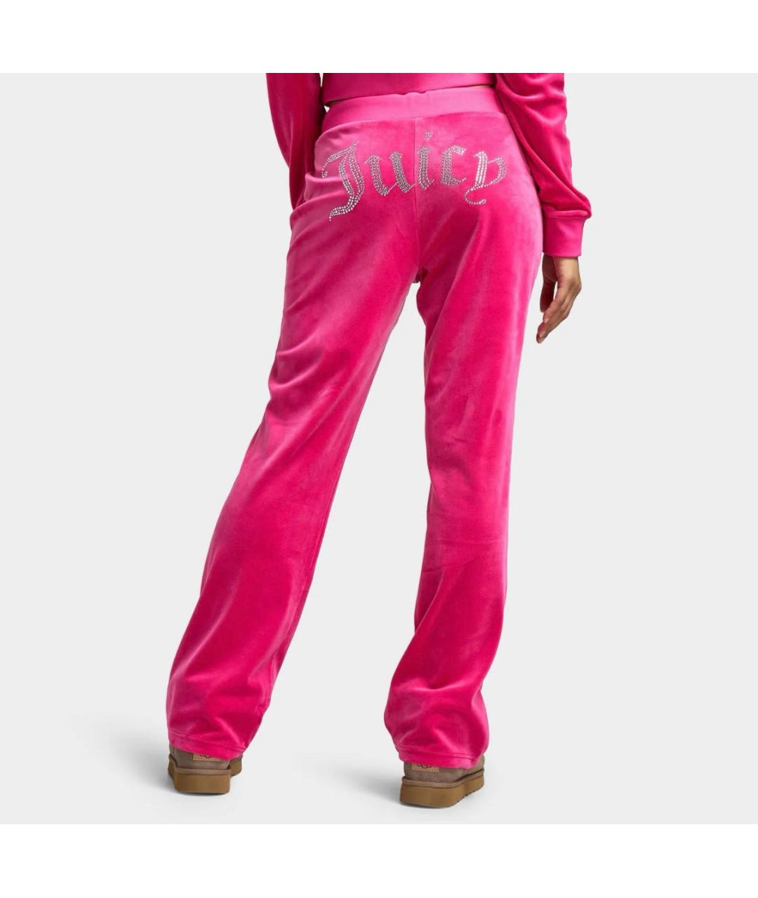 JUICY COUTURE Розовые полиэстеровые прямые брюки, фото 4