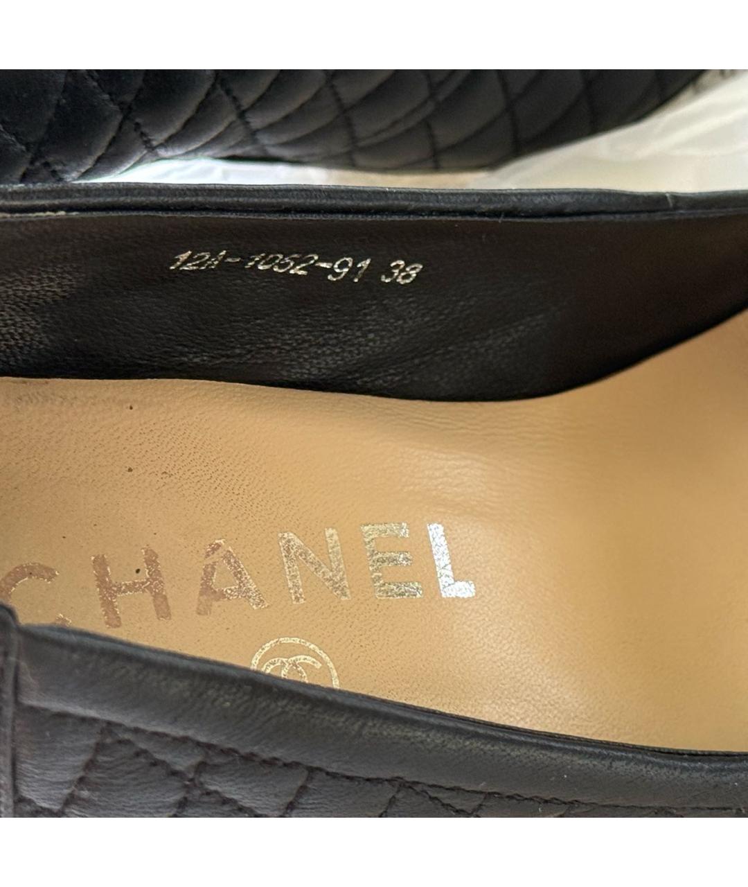 CHANEL Черные кожаные туфли, фото 7
