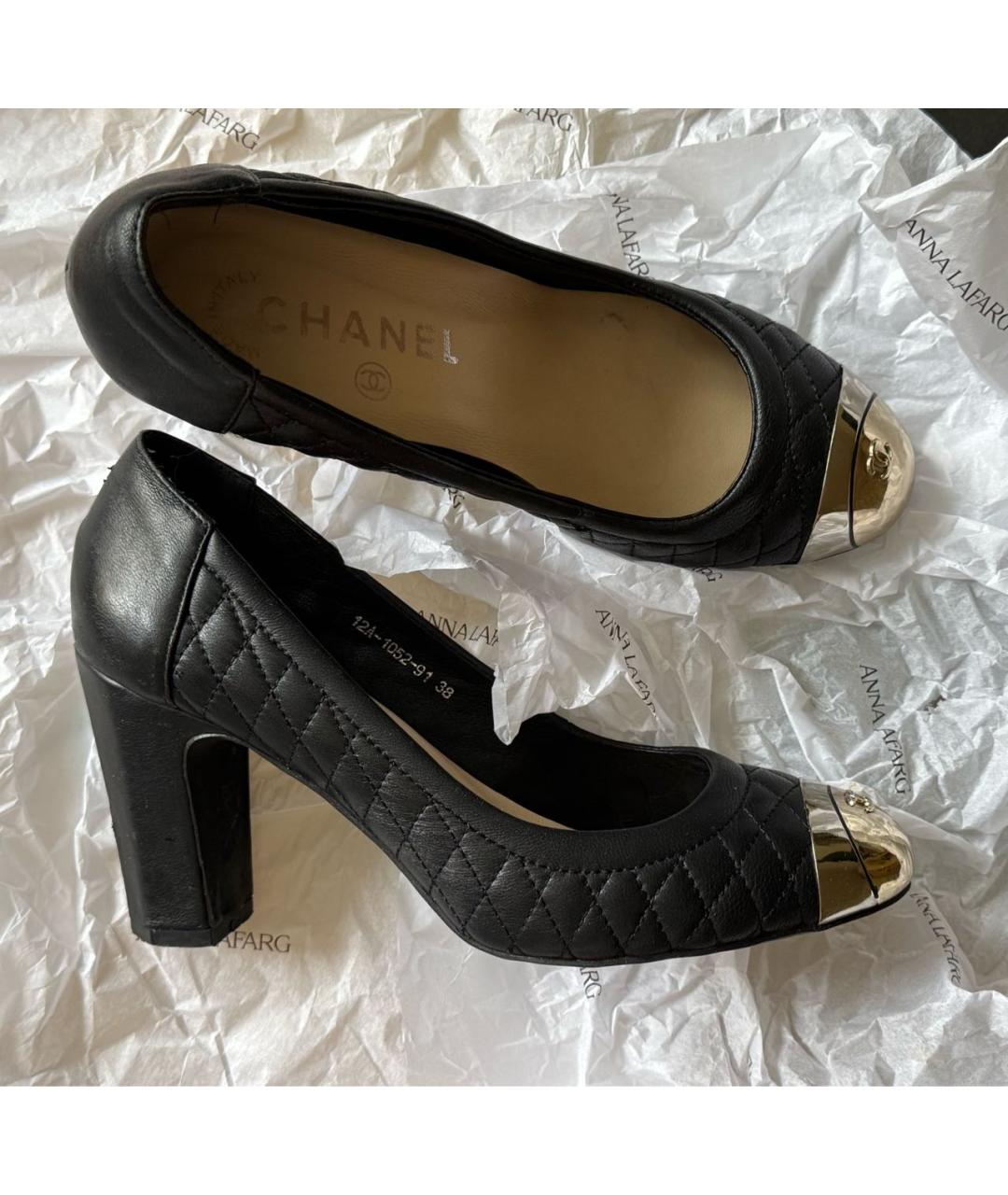 CHANEL Черные кожаные туфли, фото 9