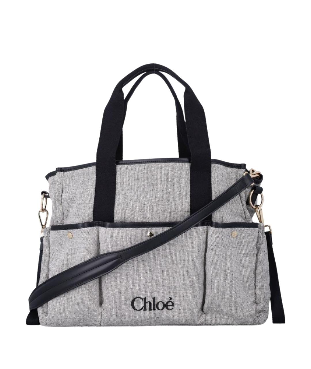 CHLOE Серая тканевая сумка для мамы, фото 1