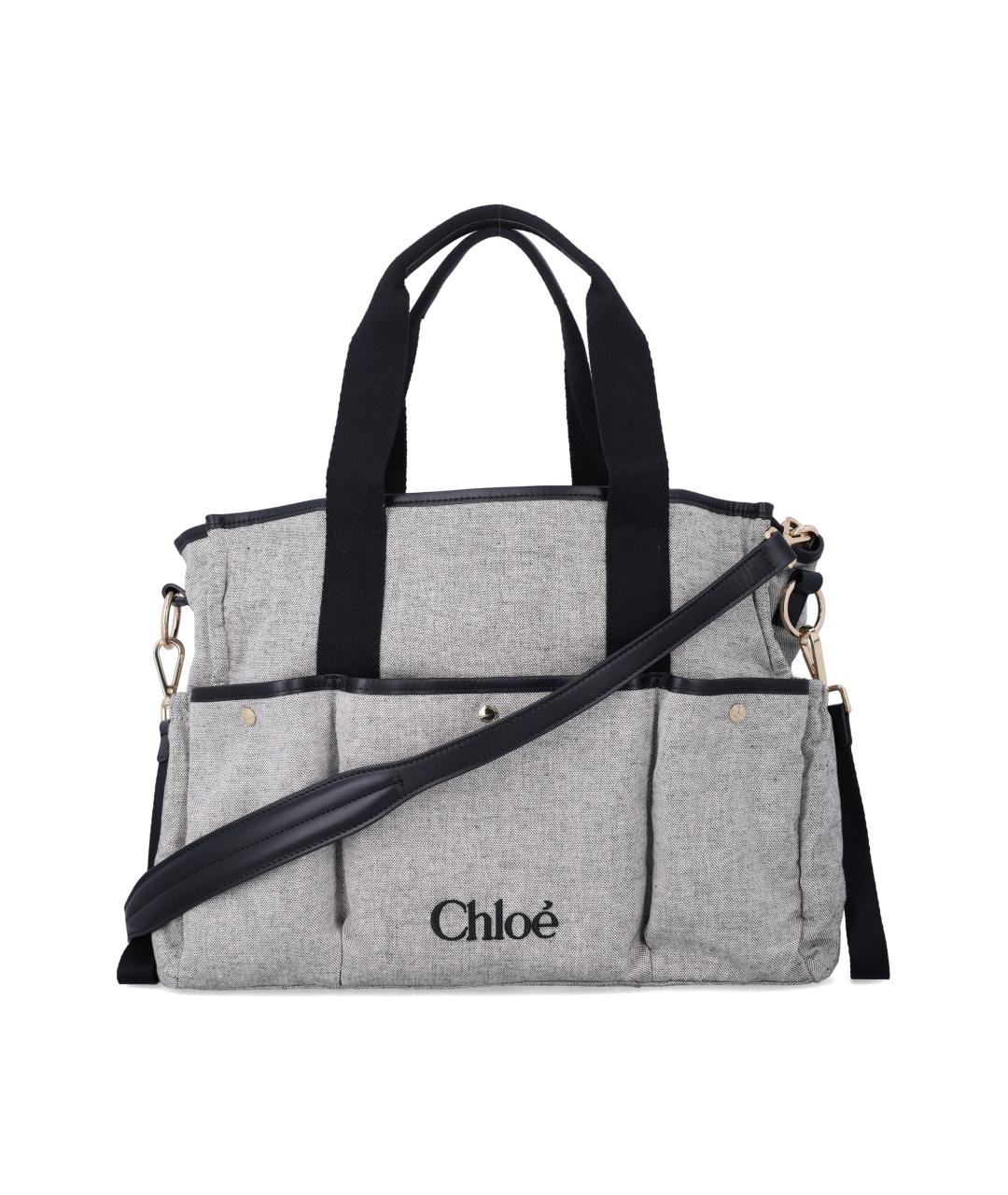 CHLOE Серая тканевая сумка для мамы, фото 4
