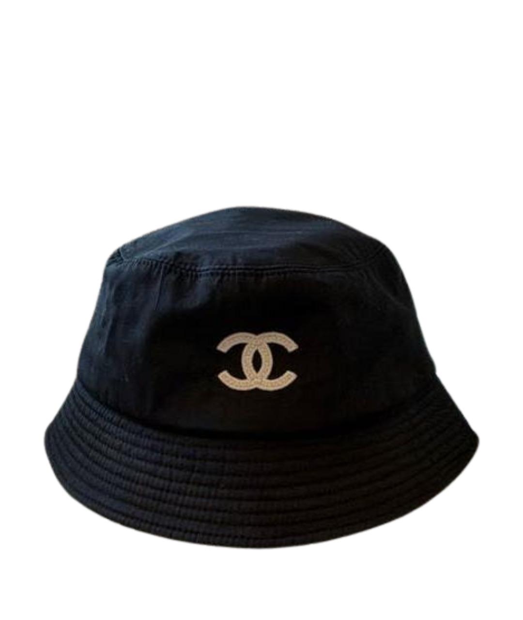 CHANEL Черная хлопковая панама, фото 1