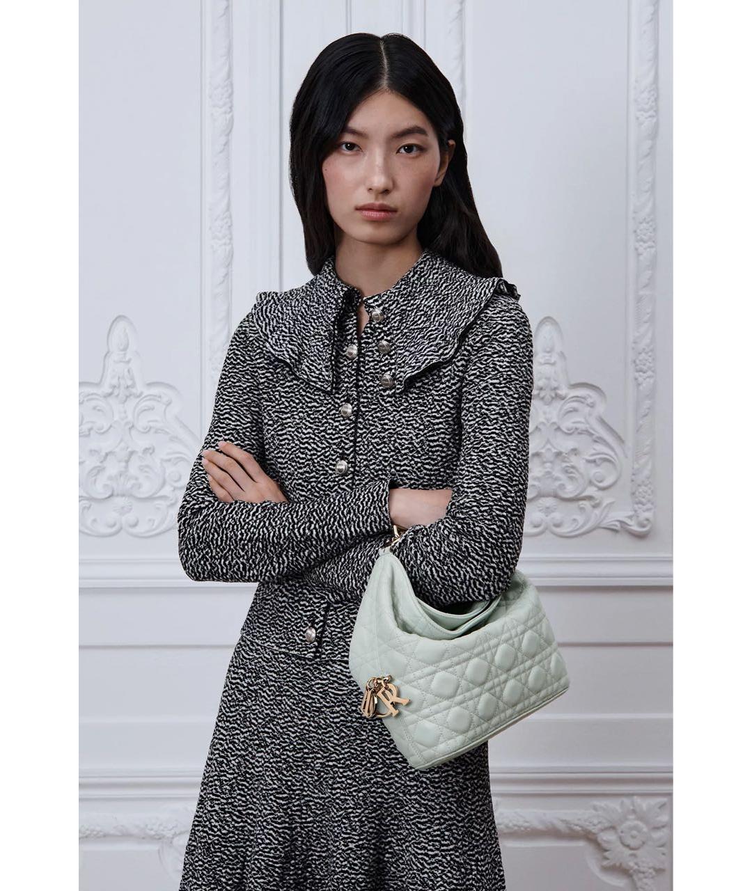 CHRISTIAN DIOR Зеленая кожаная сумка с короткими ручками, фото 8