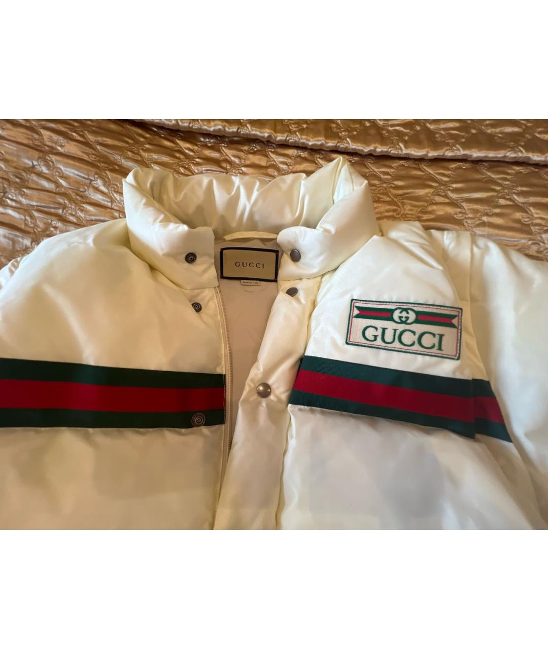 GUCCI Белый нейлоновый пуховик, фото 4