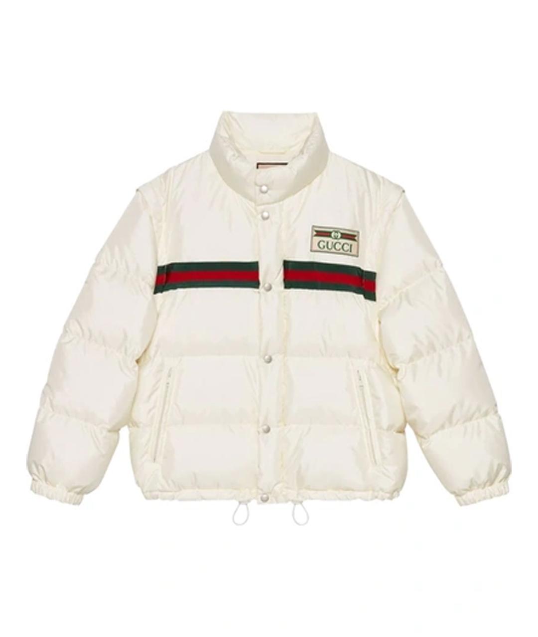 GUCCI Белый нейлоновый пуховик, фото 1
