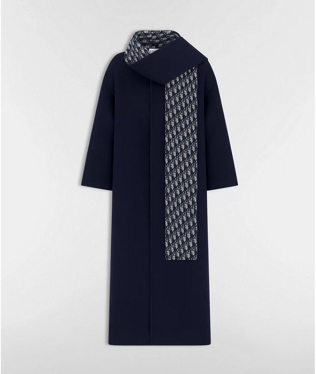CHRISTIAN DIOR Темно-синее шерстяное пальто, фото 3