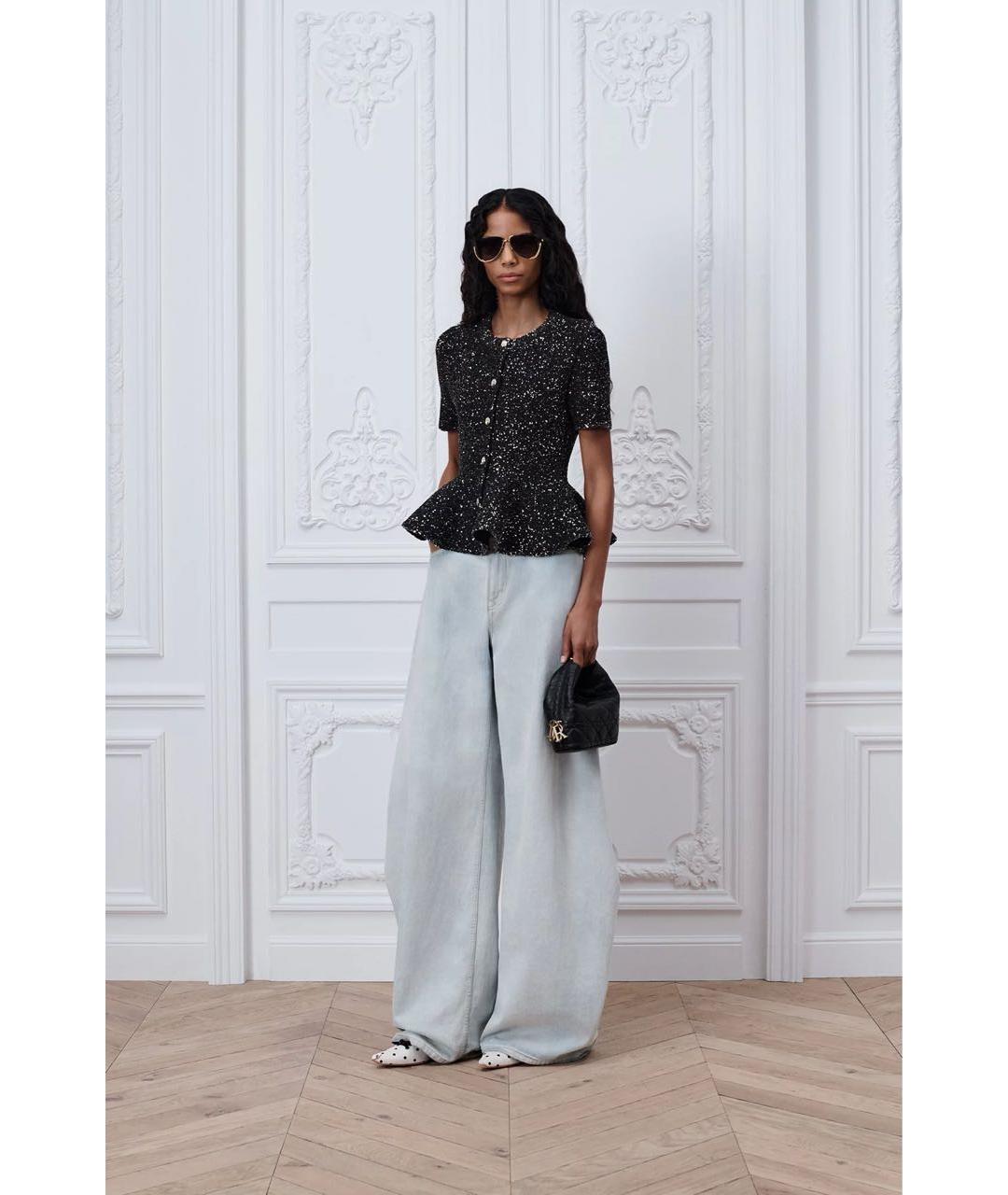 CHRISTIAN DIOR Черная кожаная сумка с короткими ручками, фото 6