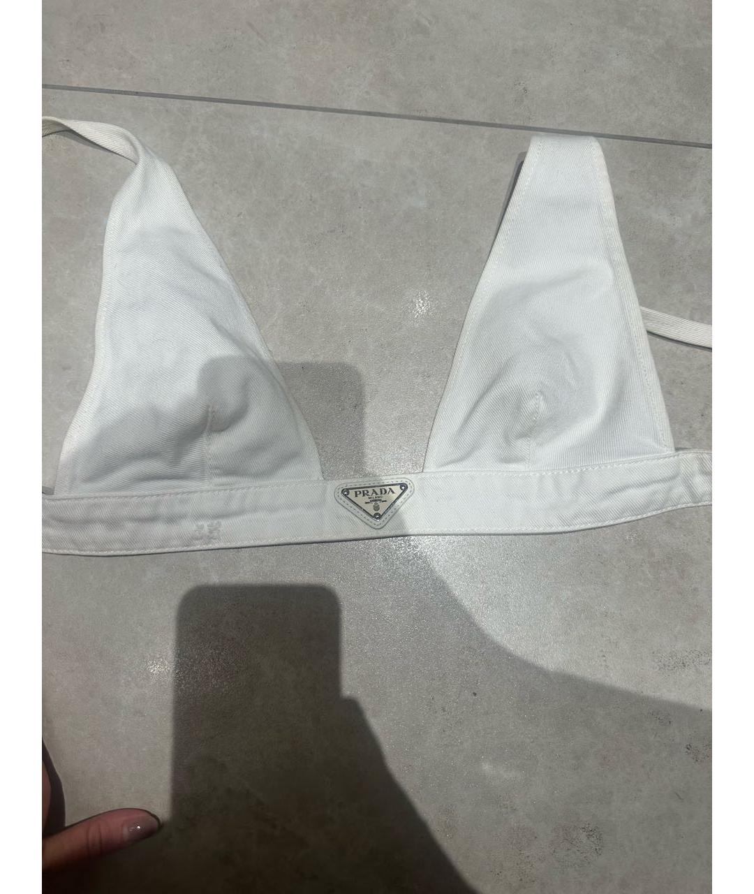 PRADA Белая деним майка, фото 2