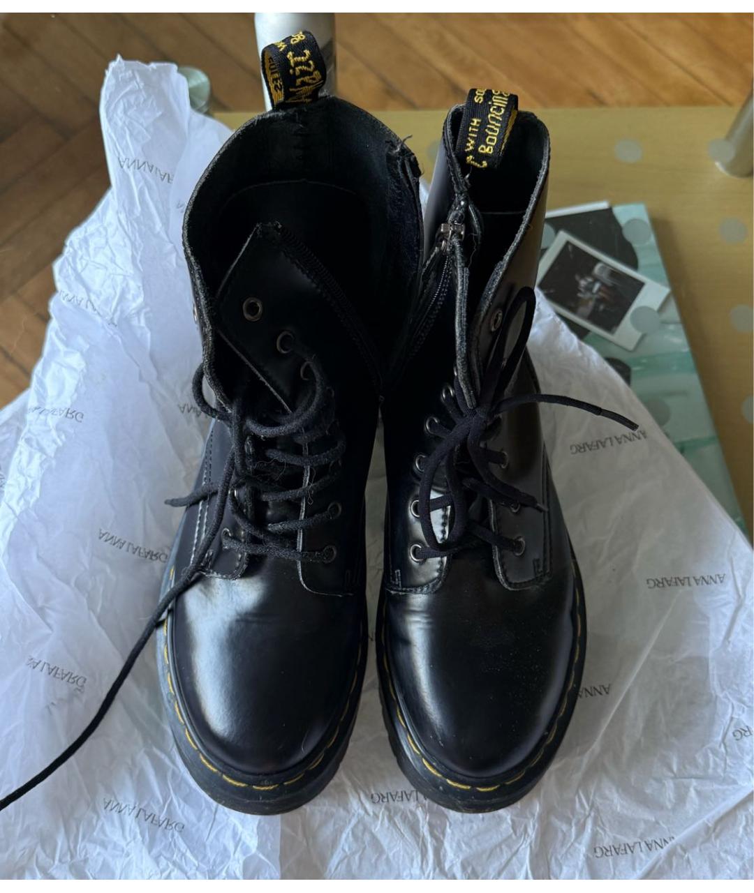 DR. MARTENS Черные кожаные ботинки, фото 3