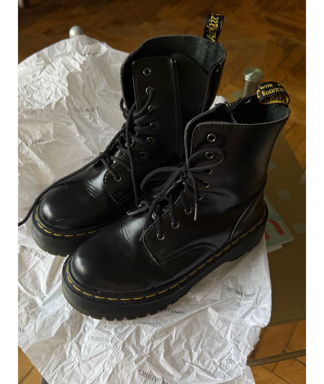 DR. MARTENS Черные кожаные ботинки, фото 2