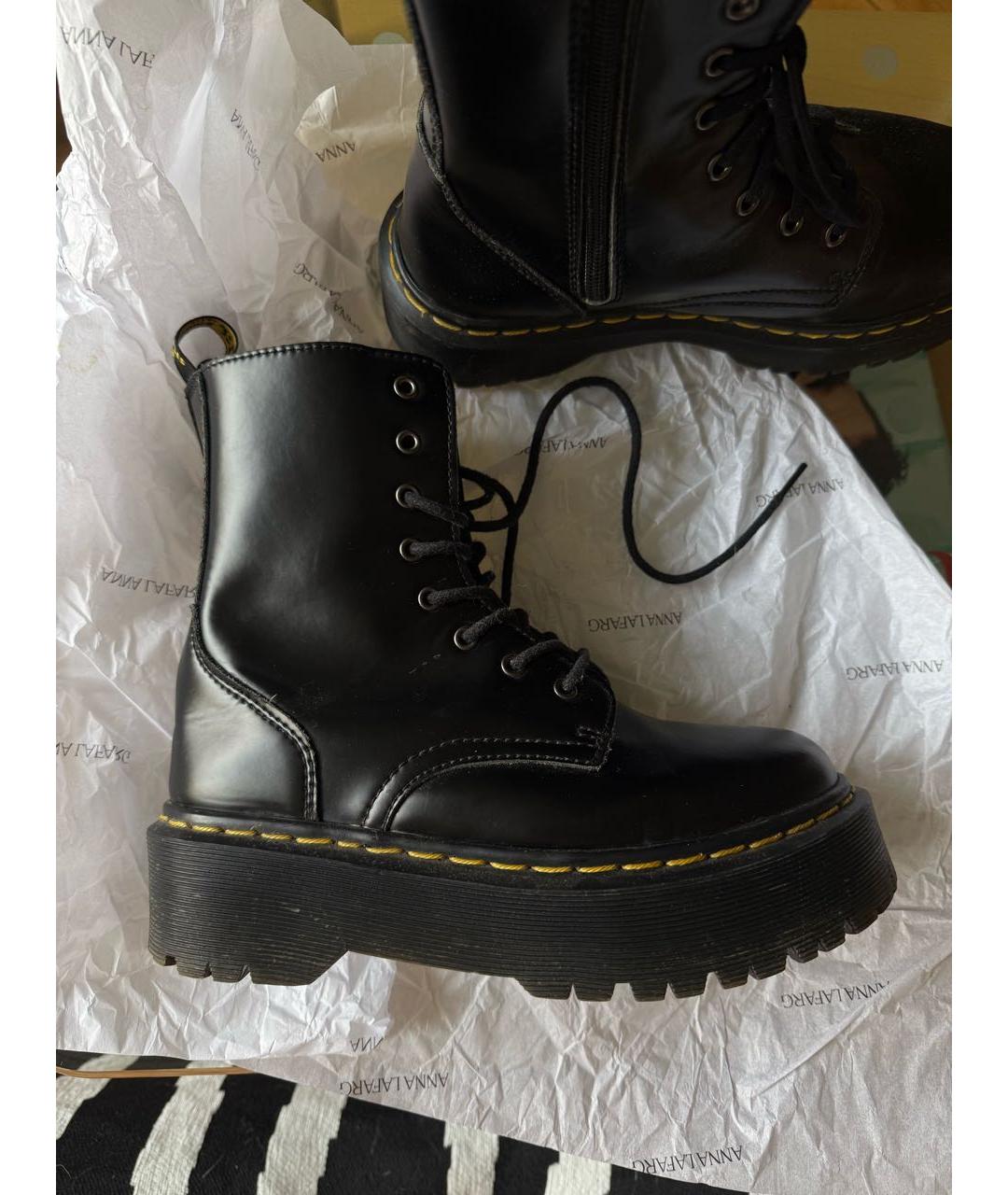 DR. MARTENS Черные кожаные ботинки, фото 9