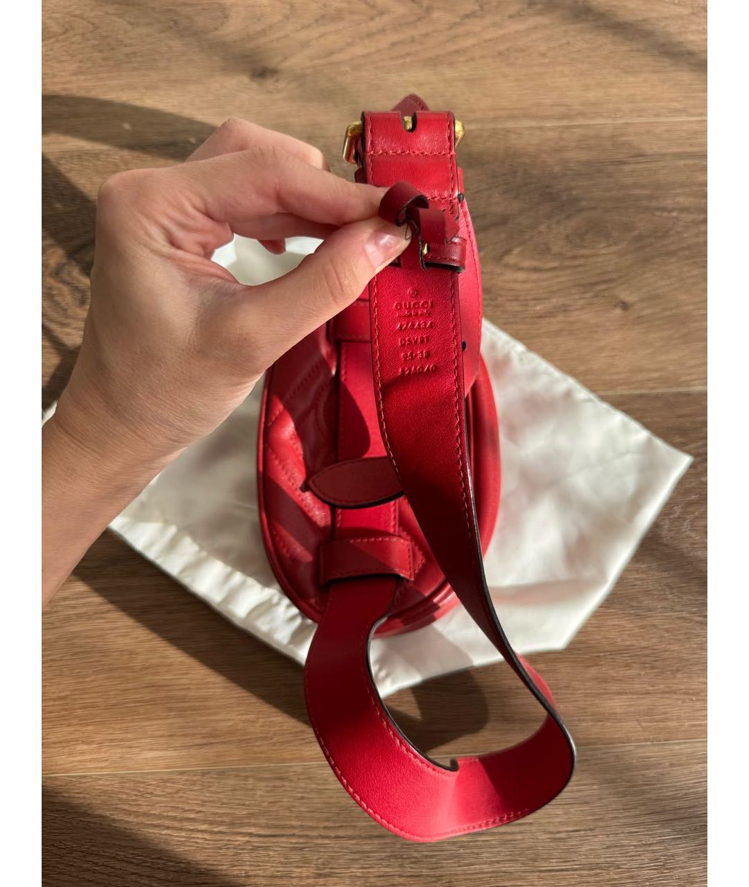 GUCCI Красная кожаная поясная сумка, фото 4