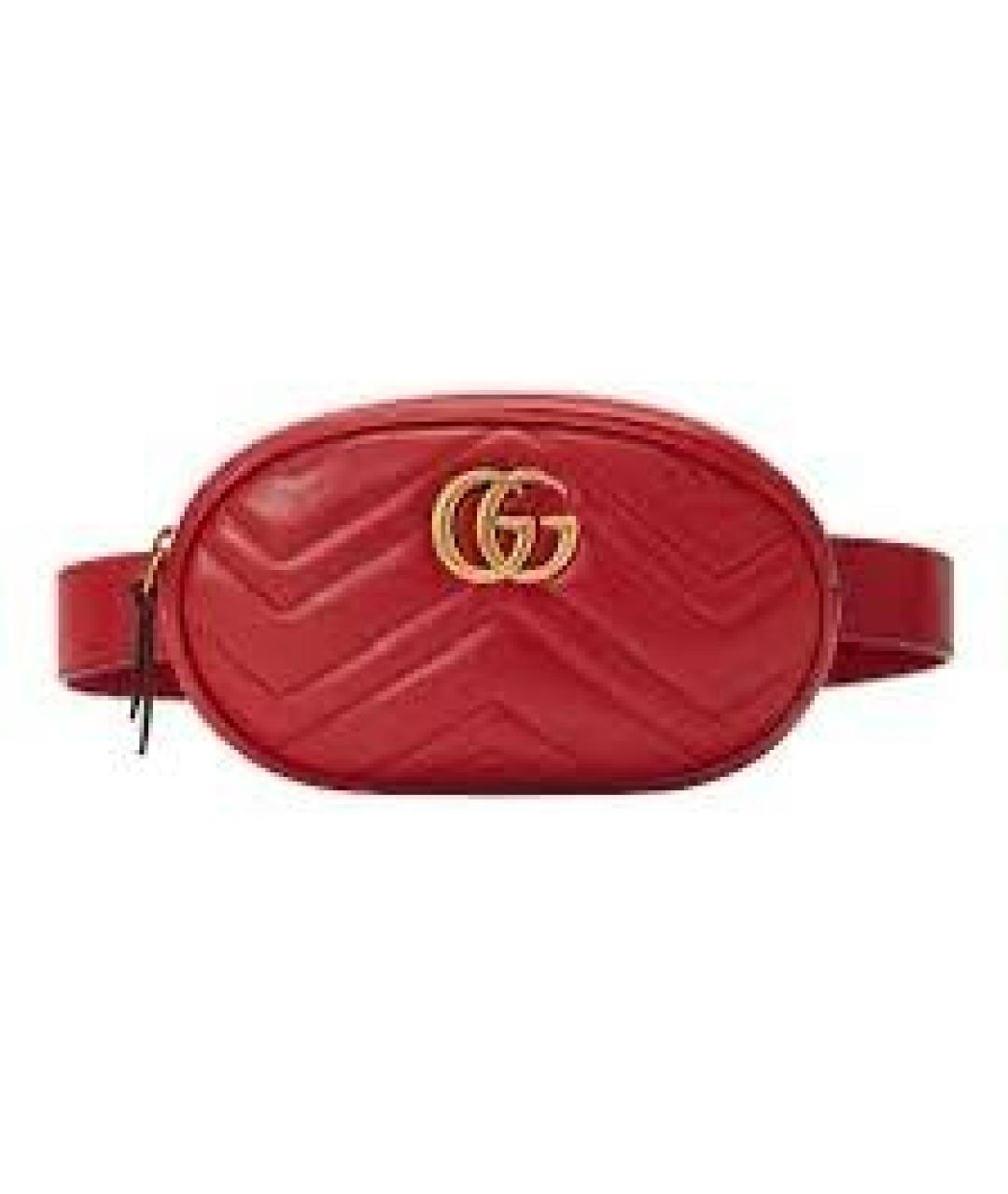 GUCCI Красная кожаная поясная сумка, фото 5