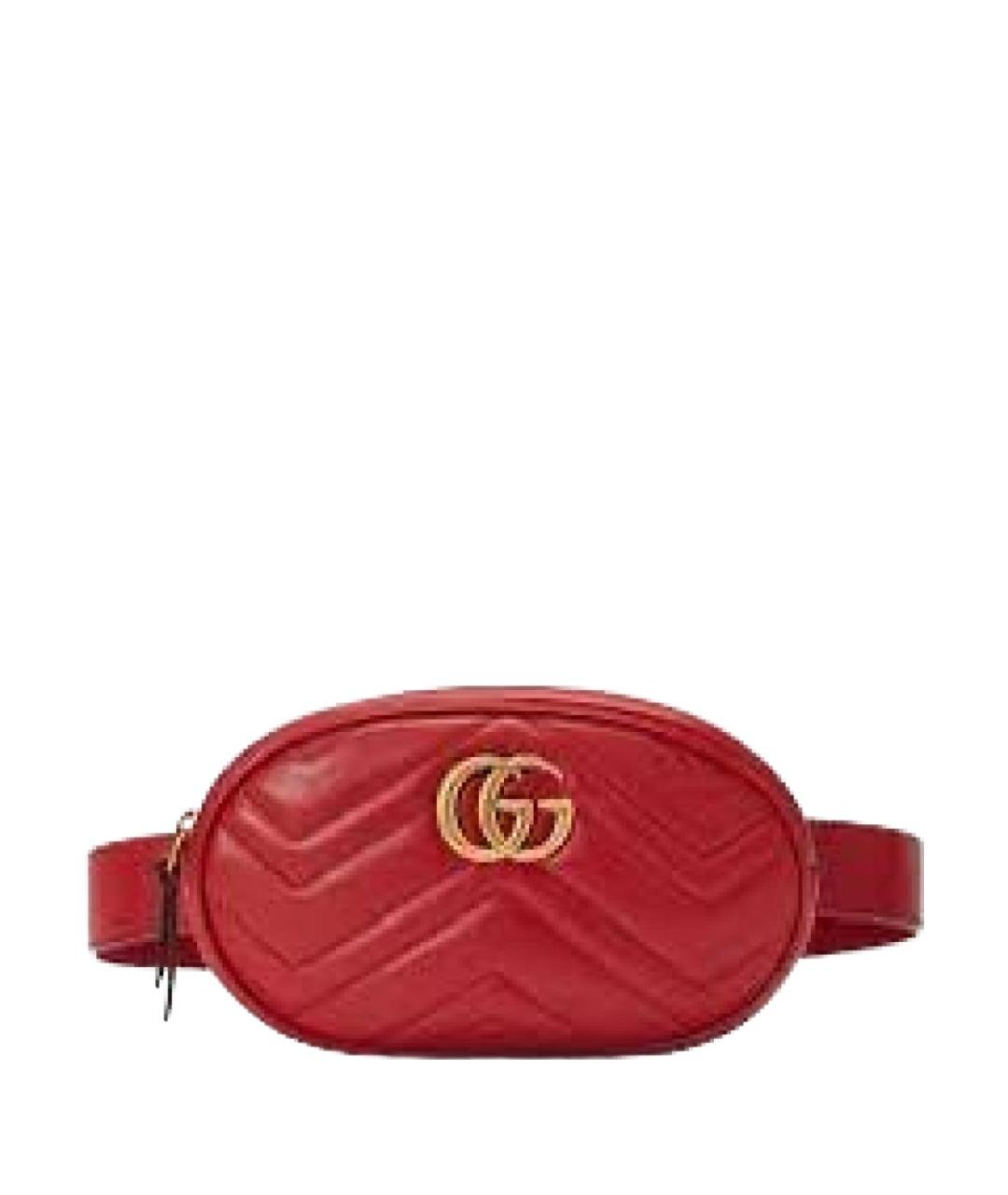 GUCCI Красная кожаная поясная сумка, фото 1