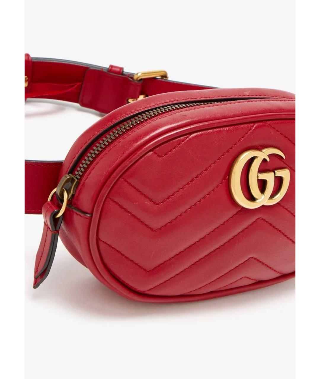 GUCCI Красная кожаная поясная сумка, фото 2