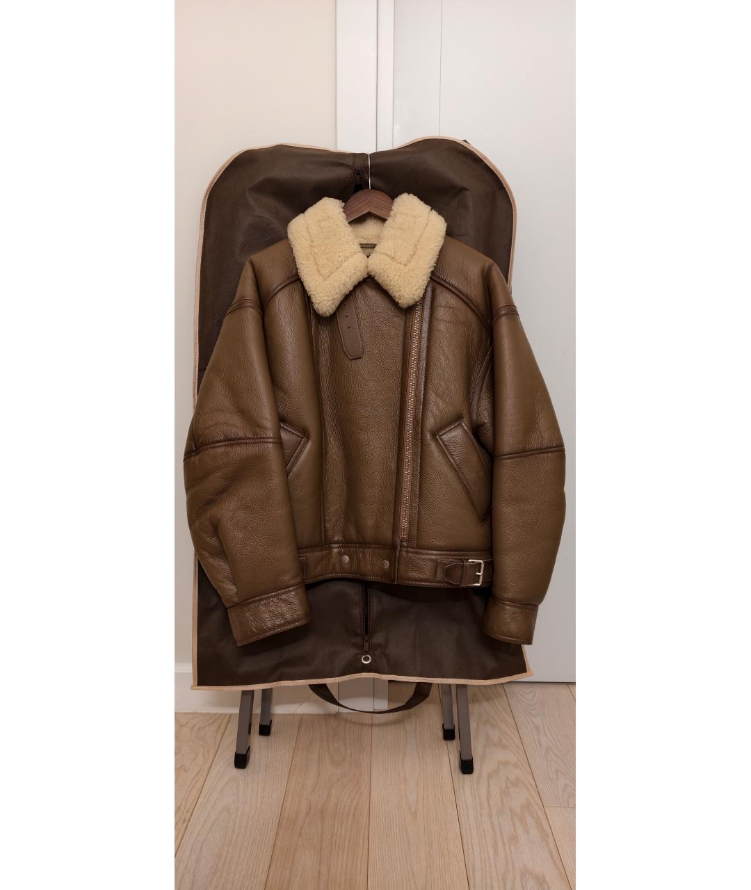 ACNE STUDIOS Коричневая кожаная дубленка, фото 10