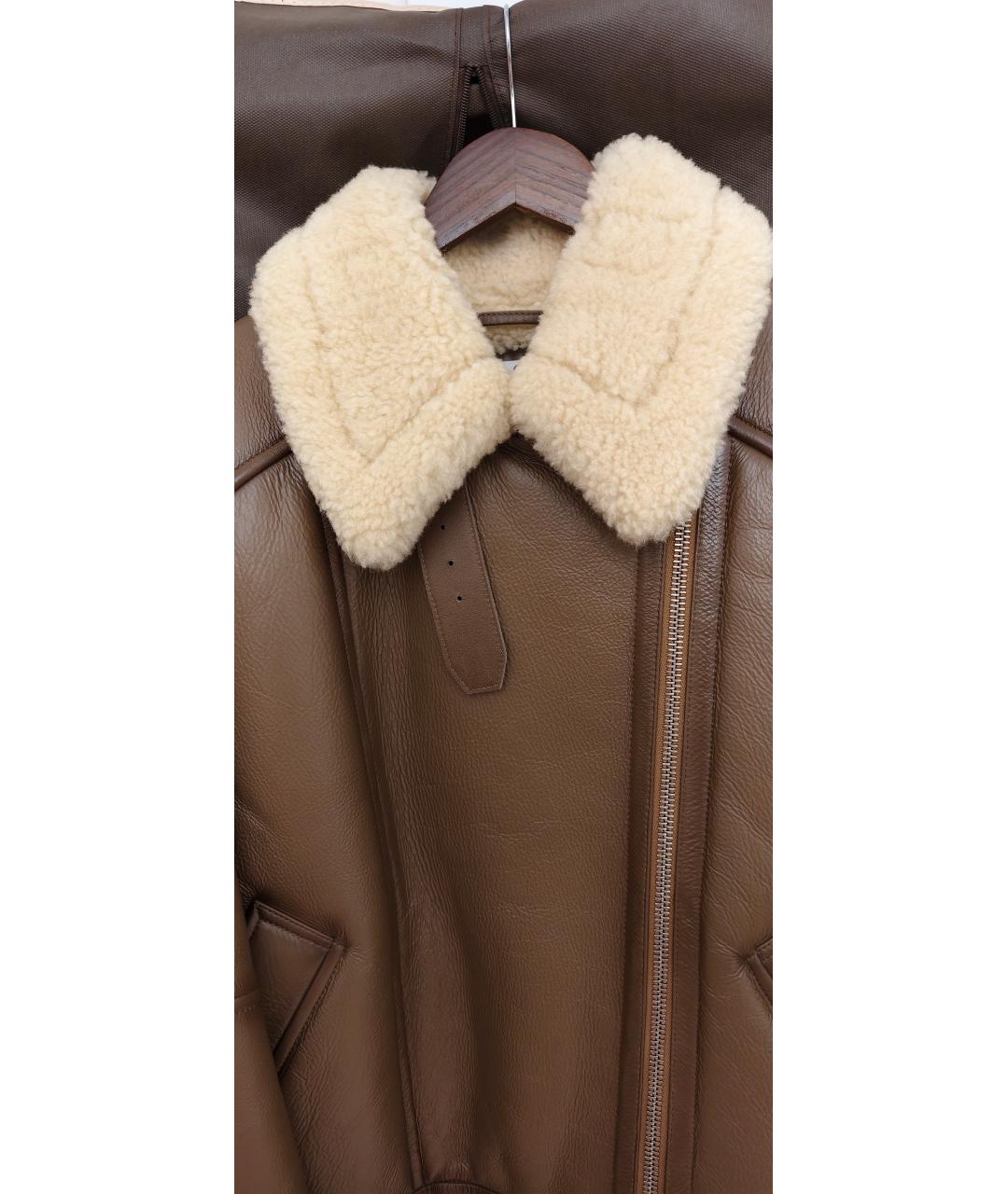 ACNE STUDIOS Коричневая кожаная дубленка, фото 3