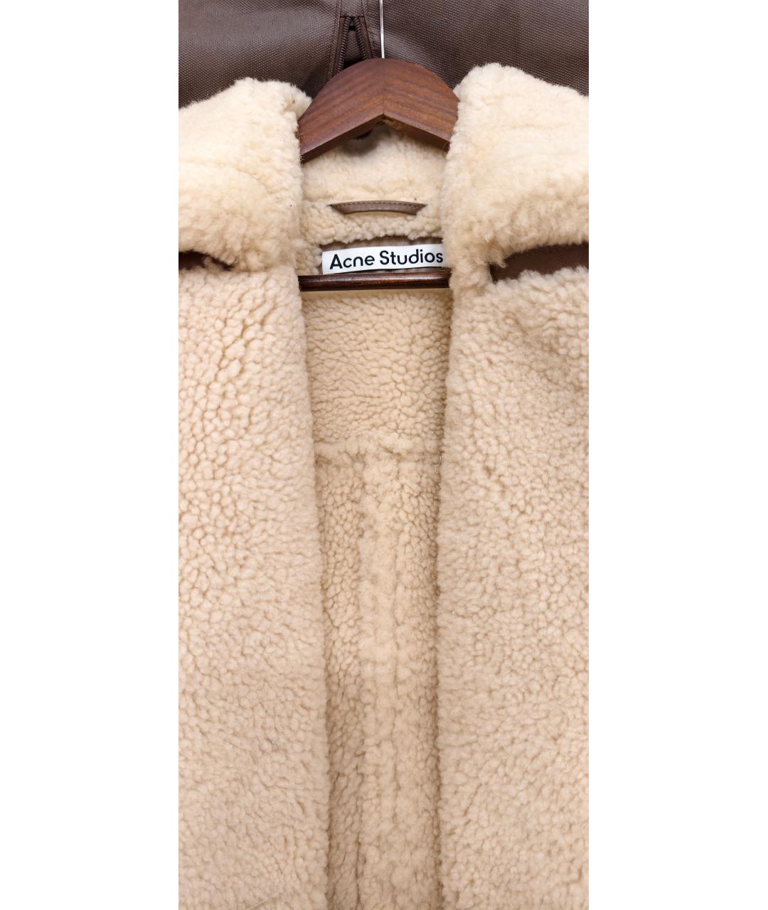 ACNE STUDIOS Коричневая кожаная дубленка, фото 8