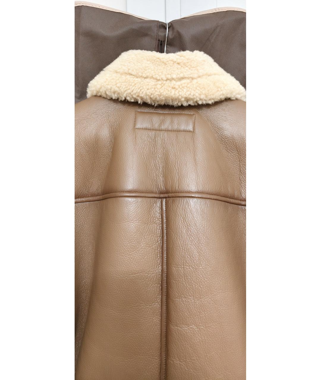 ACNE STUDIOS Коричневая кожаная дубленка, фото 4