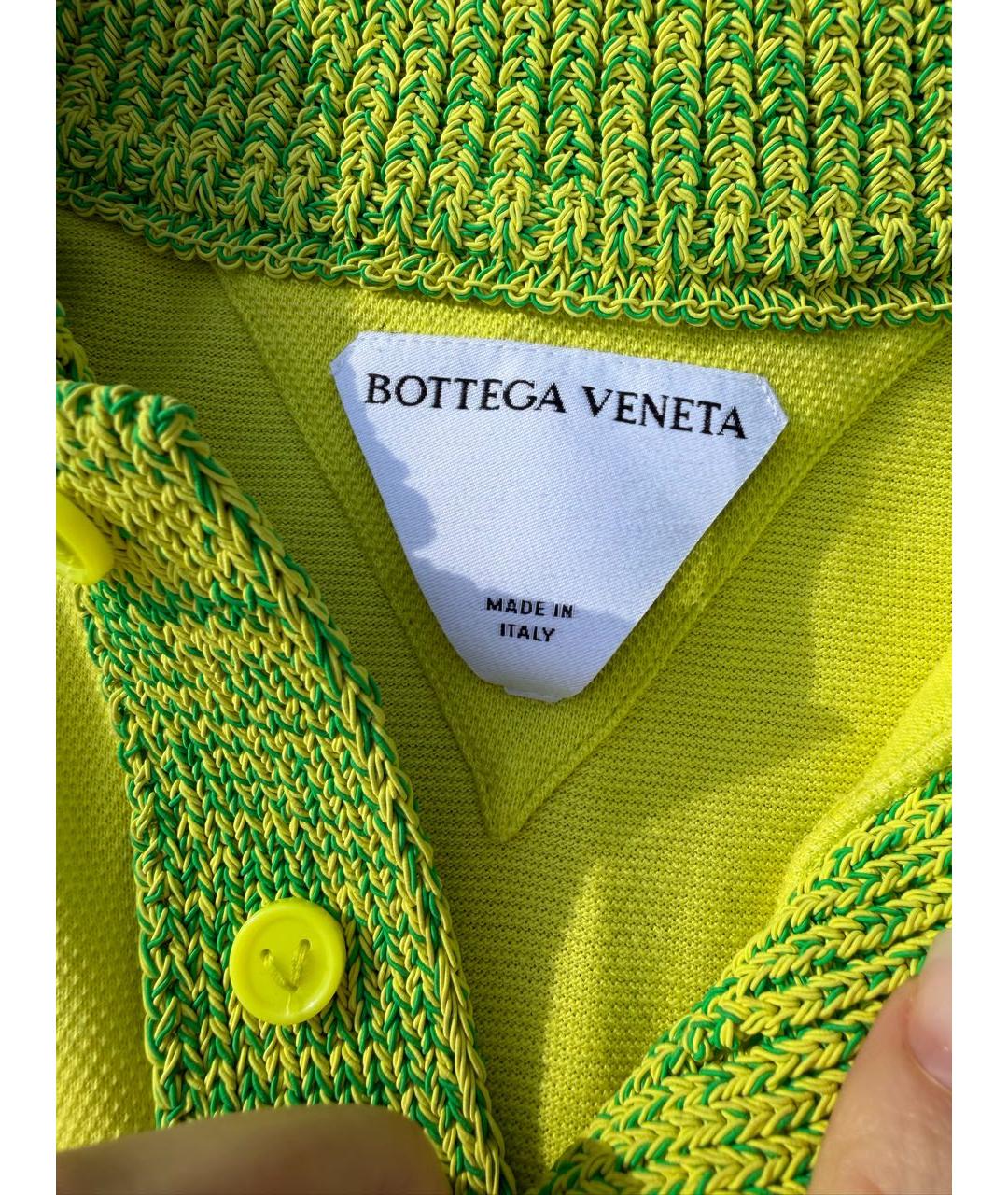 BOTTEGA VENETA Салатовая хлопковая футболка, фото 4