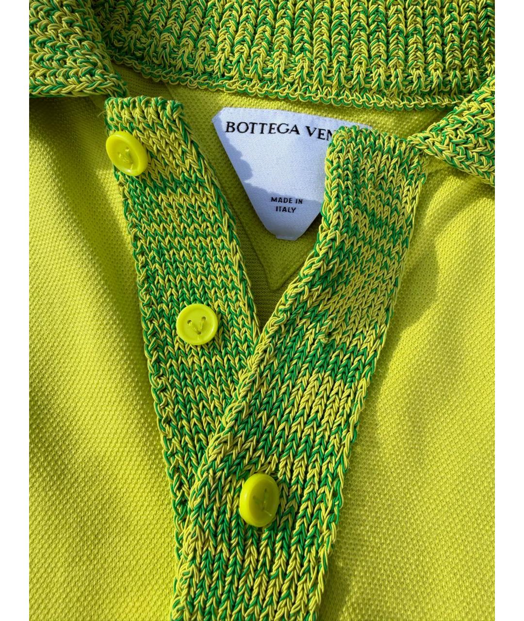 BOTTEGA VENETA Салатовая хлопковая футболка, фото 3