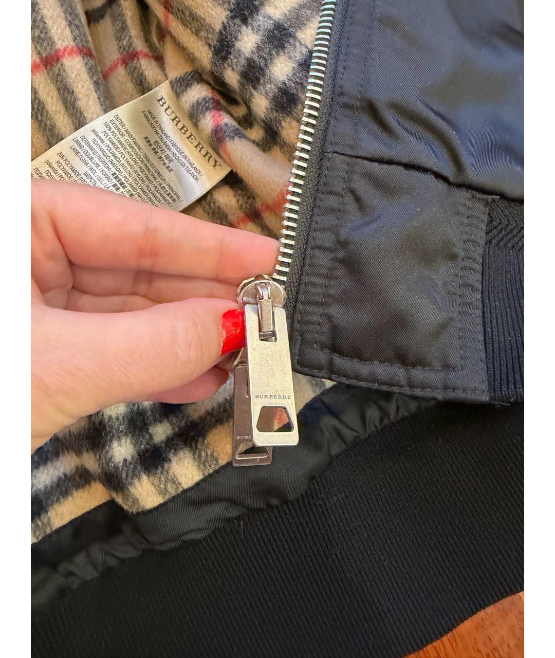 BURBERRY Черная нейлоновая куртка, фото 4