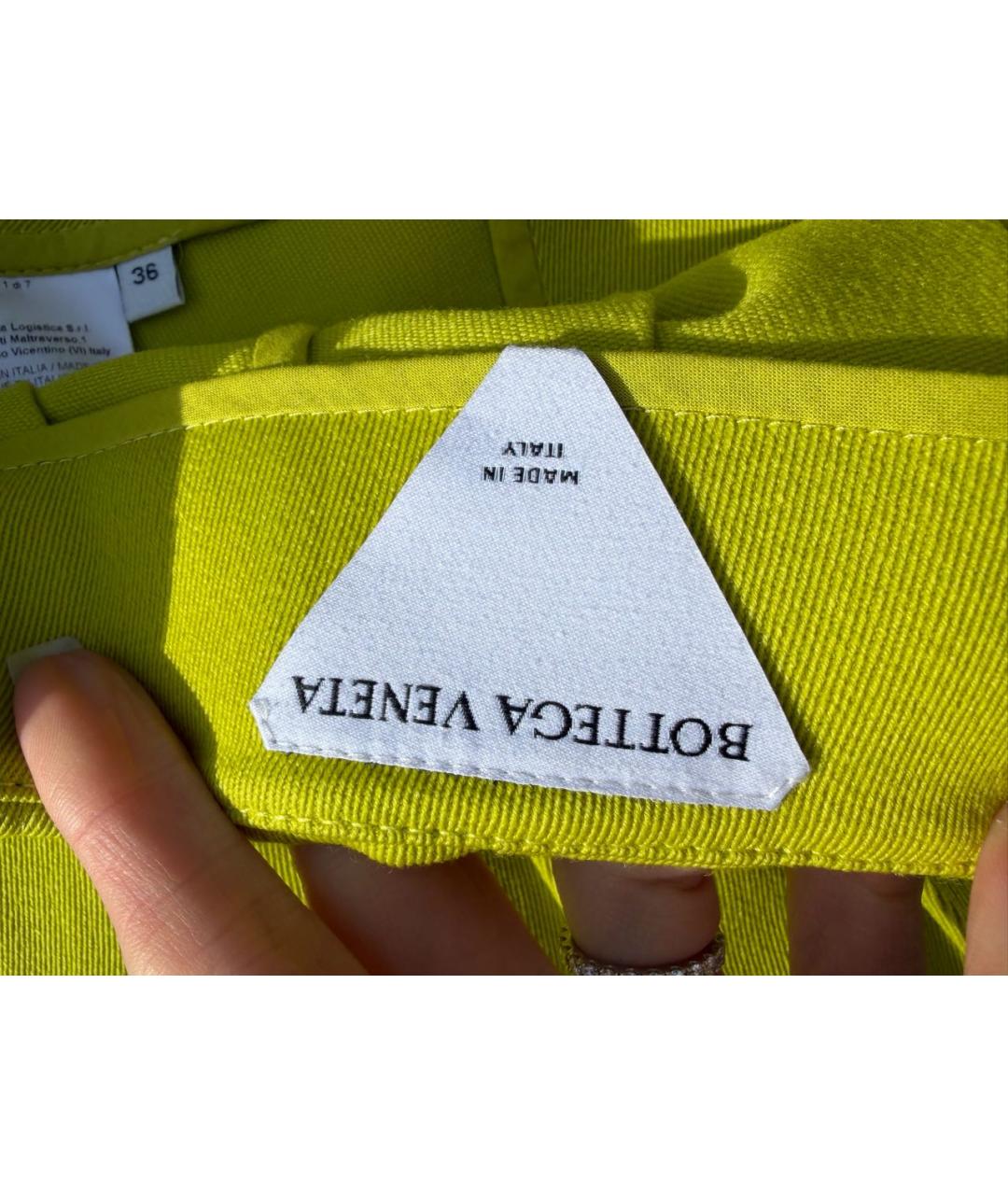BOTTEGA VENETA Салатовая юбка мини, фото 8