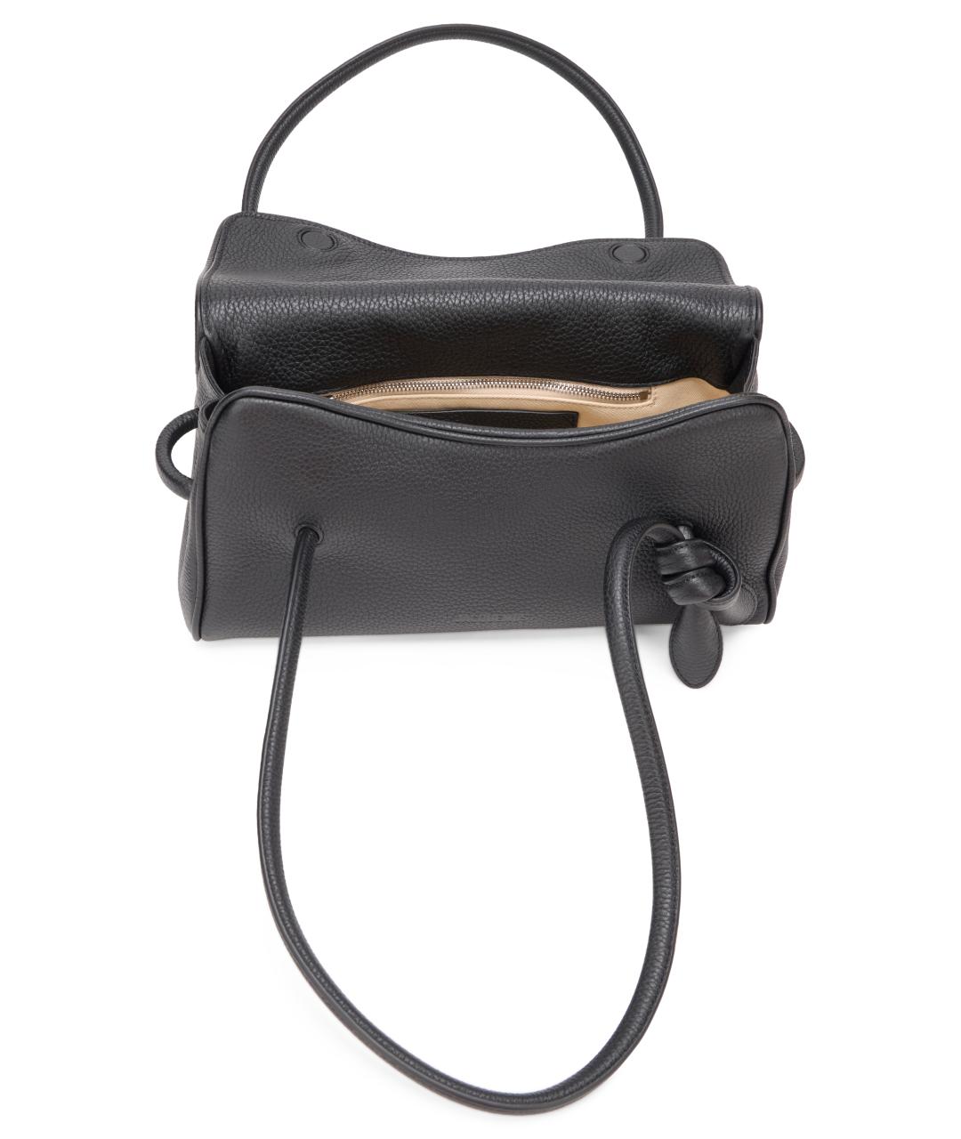 JACQUEMUS Черная кожаная сумка через плечо, фото 5
