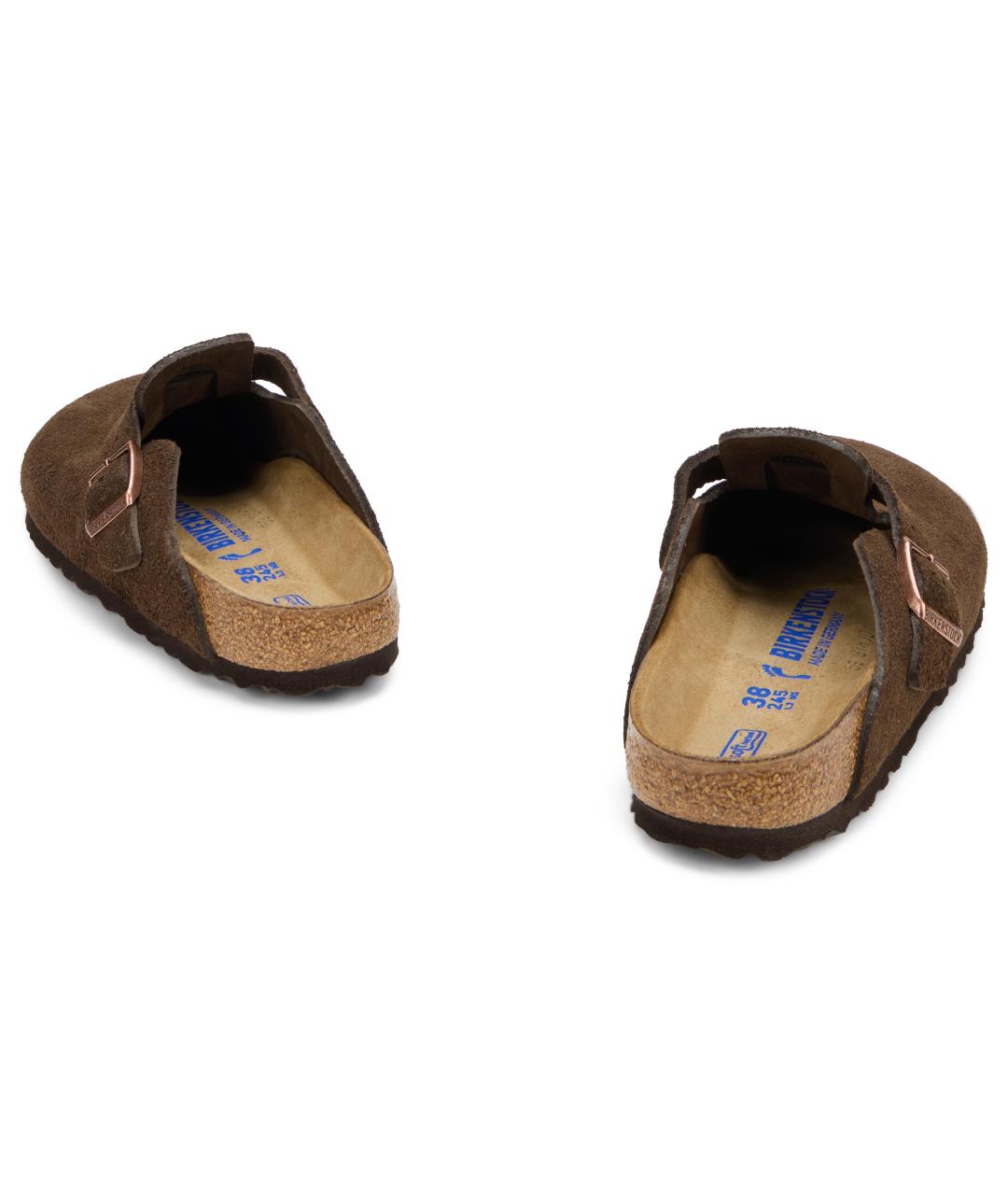 BIRKENSTOCK Коричневые замшевые мюли, фото 3