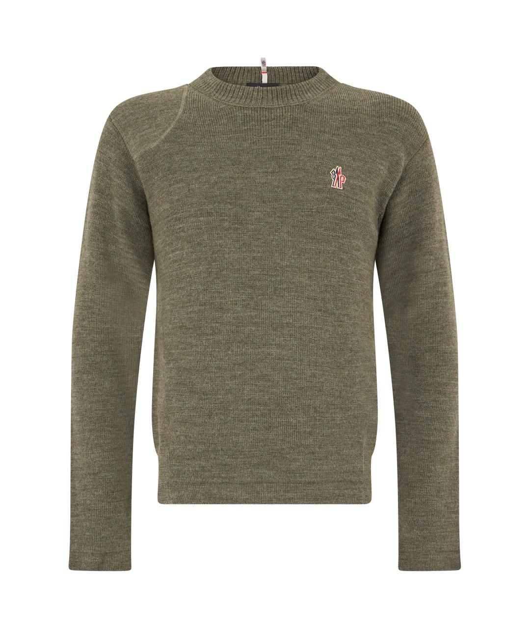 MONCLER GRENOBLE Зеленый шерстяной джемпер / свитер, фото 1