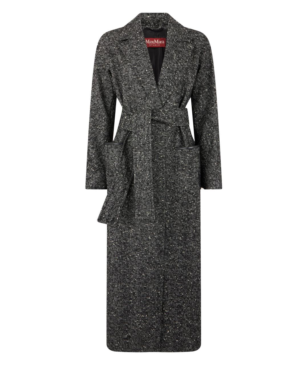 MAX MARA STUDIO Серое шерстяное пальто, фото 1
