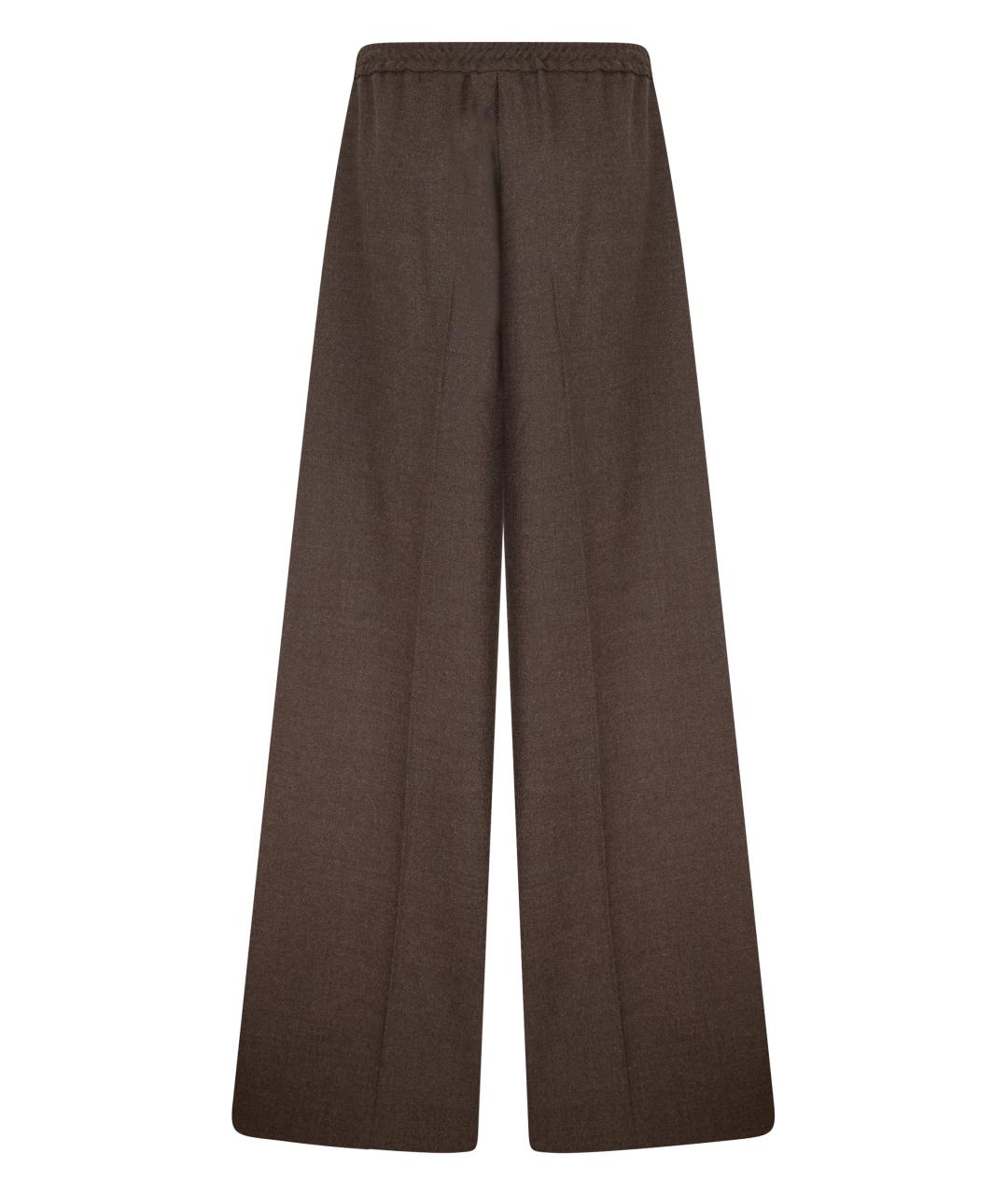 MAX MARA Коричневые шерстяные брюки широкие, фото 2