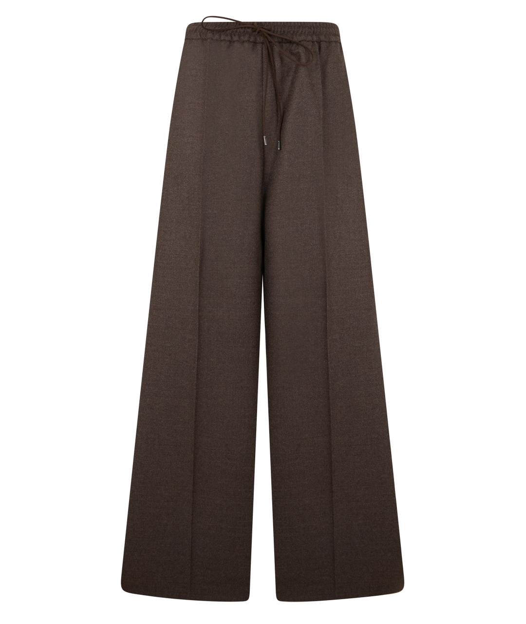 MAX MARA Коричневые шерстяные брюки широкие, фото 1