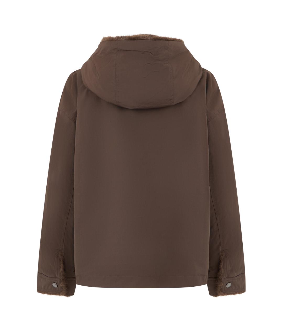 WEEKEND MAX MARA Коричневая полиэстеровая куртка, фото 2