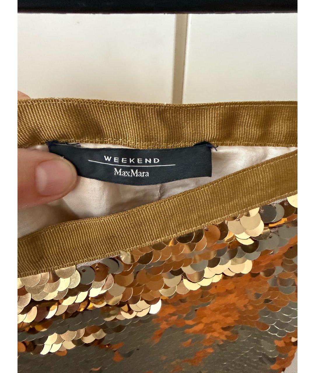WEEKEND MAX MARA Золотая юбка миди, фото 3