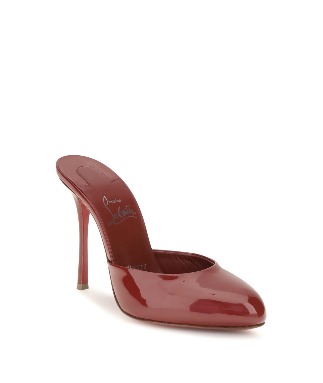 CHRISTIAN LOUBOUTIN Красные кожаные мюли, фото 2