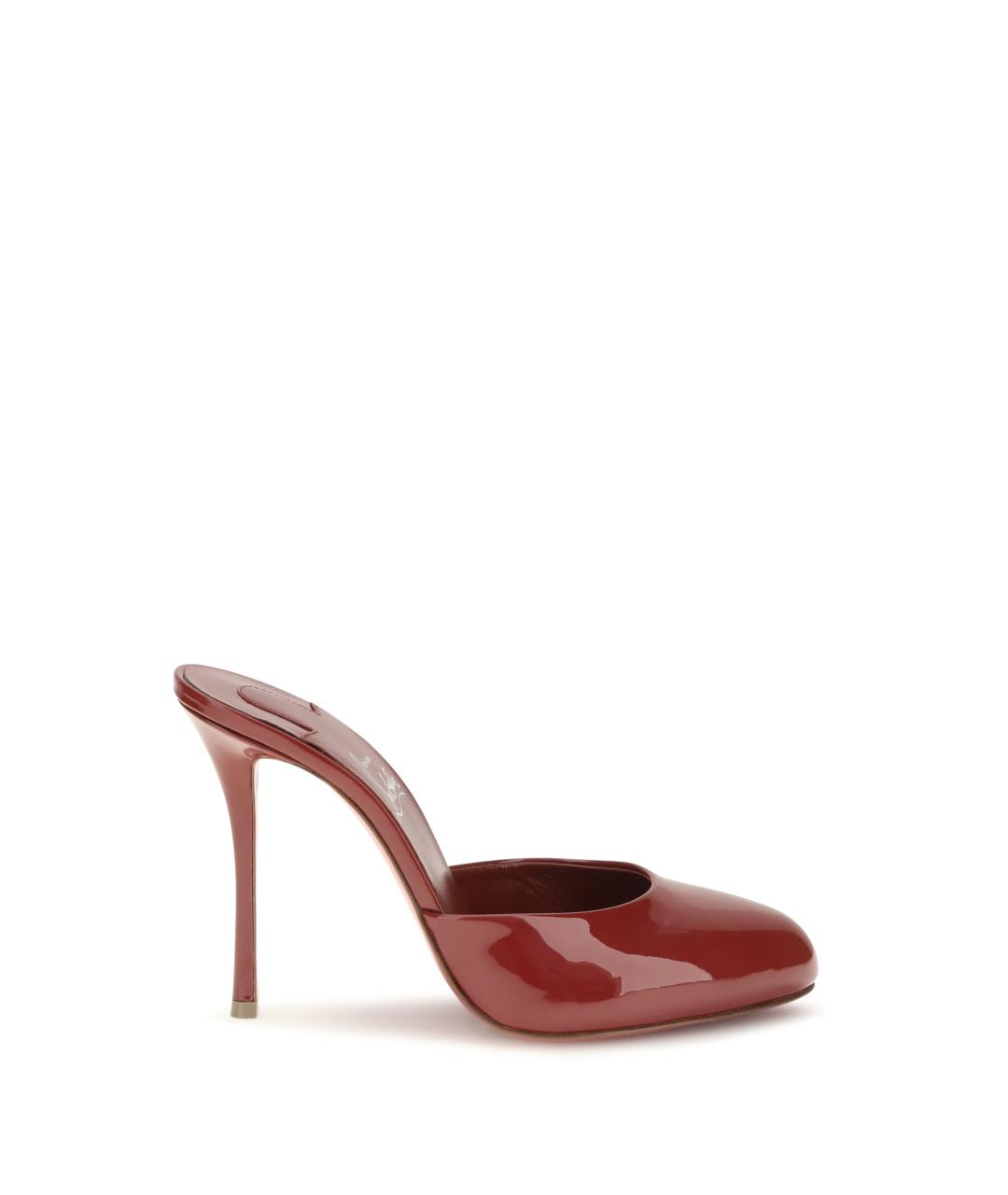 CHRISTIAN LOUBOUTIN Красные кожаные мюли, фото 5