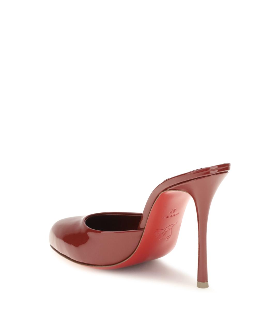 CHRISTIAN LOUBOUTIN Красные кожаные мюли, фото 3