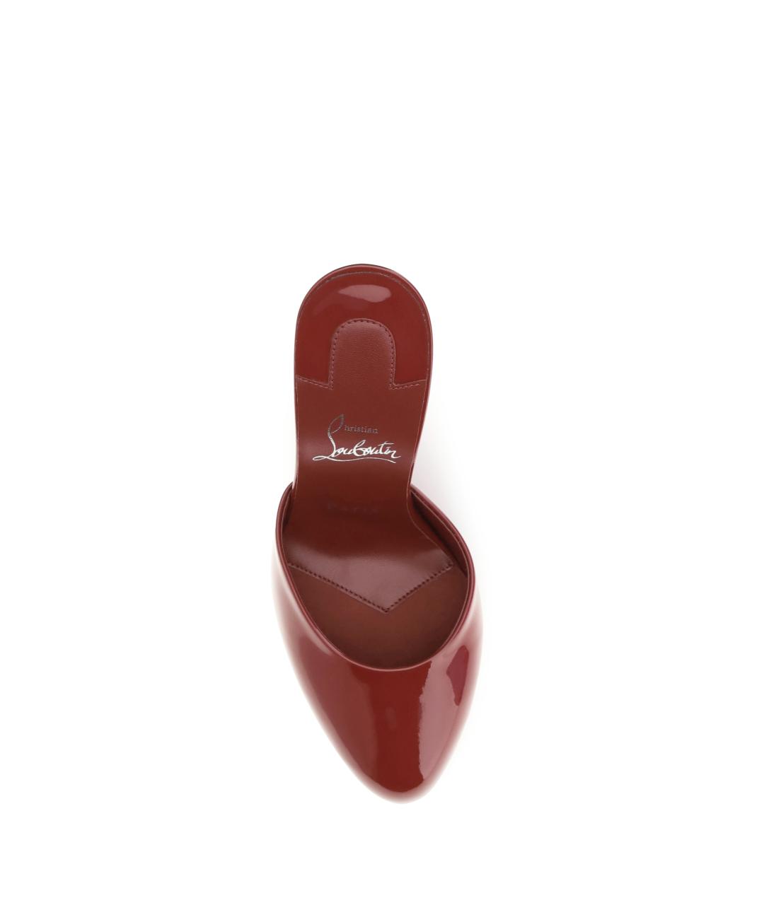 CHRISTIAN LOUBOUTIN Красные кожаные мюли, фото 4