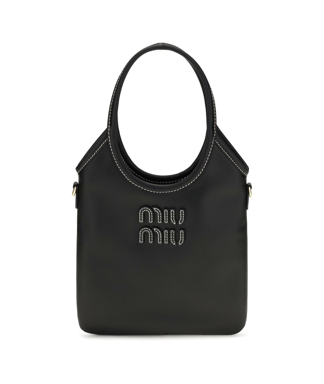 MIU MIU Черная кожаная сумка тоут, фото 5