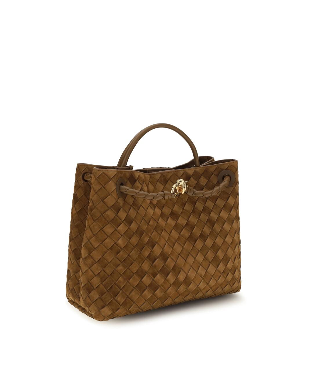 BOTTEGA VENETA Коричневая замшевая сумка тоут, фото 2