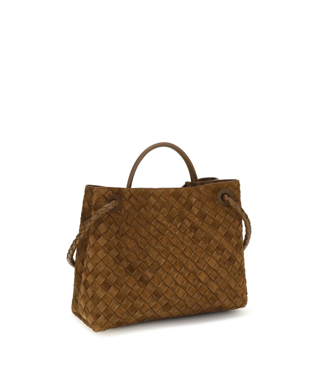 BOTTEGA VENETA Коричневая замшевая сумка тоут, фото 3