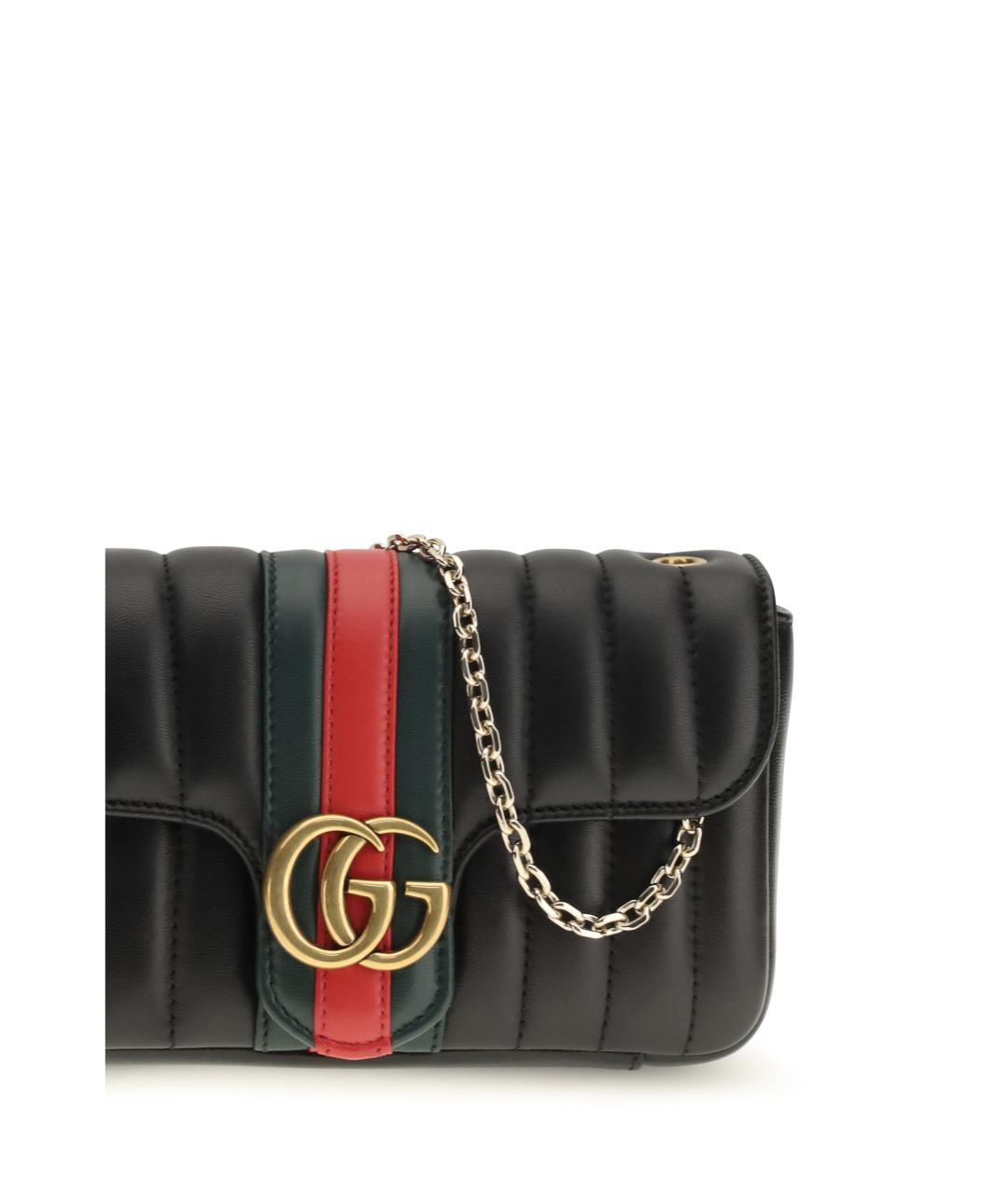 GUCCI Черная кожаная сумка через плечо, фото 4