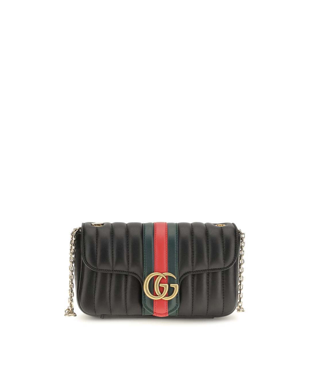 GUCCI Черная кожаная сумка через плечо, фото 5