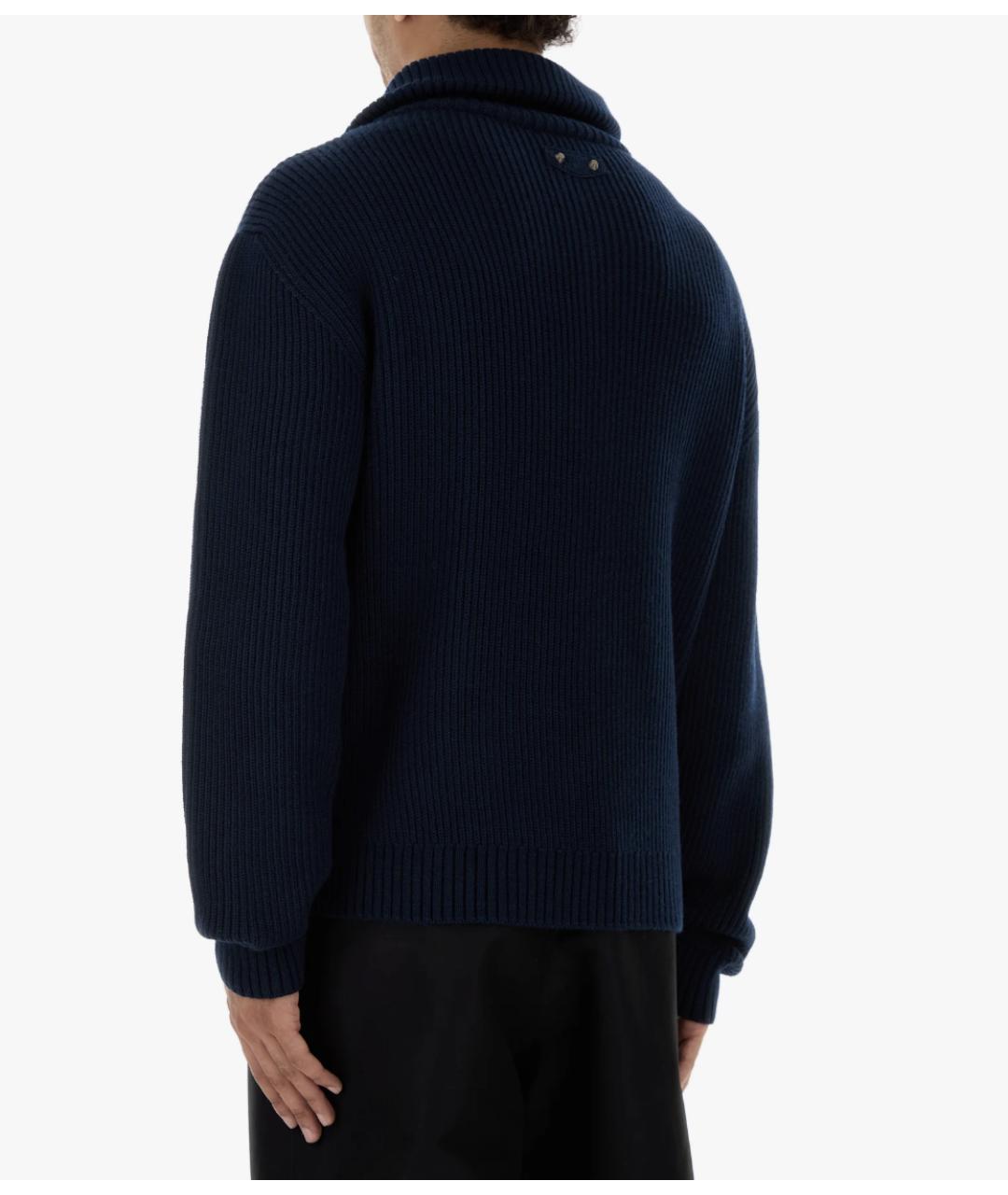 BALENCIAGA Темно-синий шерстяной джемпер / свитер, фото 6