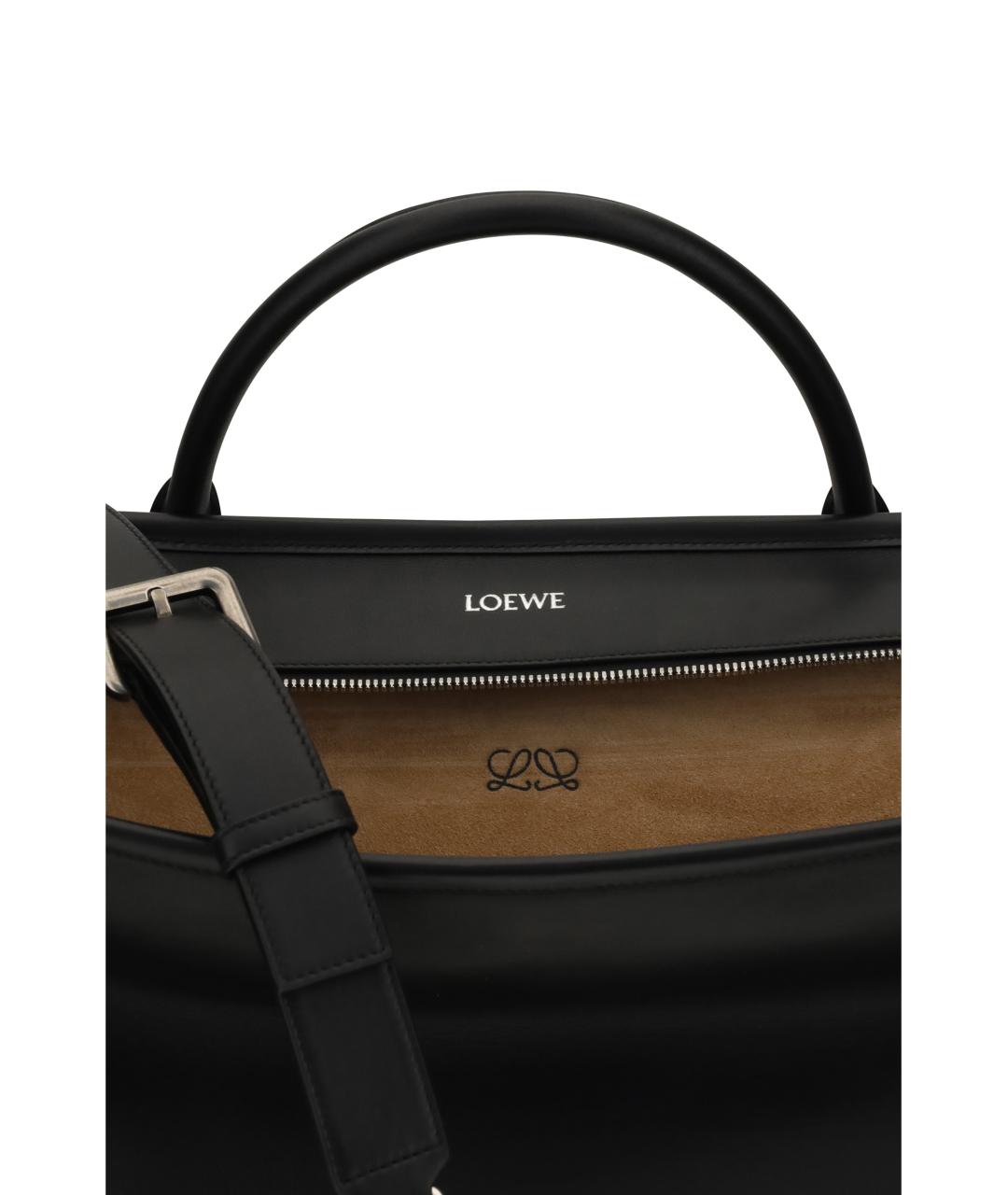 LOEWE Черная кожаная сумка тоут, фото 4
